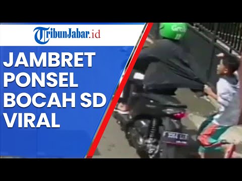 Viral Video Penjambretan Ponsel Milik Bocah SD di Sukabumi, Pakai Helm Ojol, Baju Sempat Ditarik