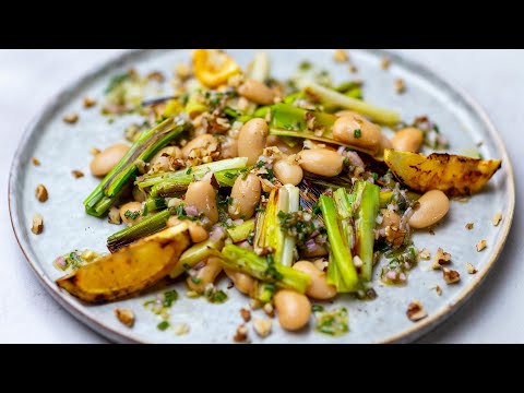 Warm Butterbeans With Roasted Leek - Vegan Salad Recipe Ideas