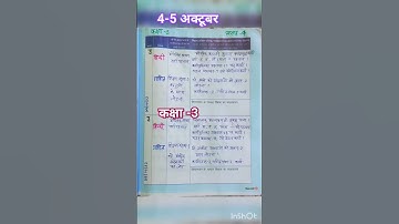 कक्षा 3 की शिक्षक डायरी। 7 अक्टूबर तक bhari hui shikshak diary #shortsfeed #shorts #ytshorts