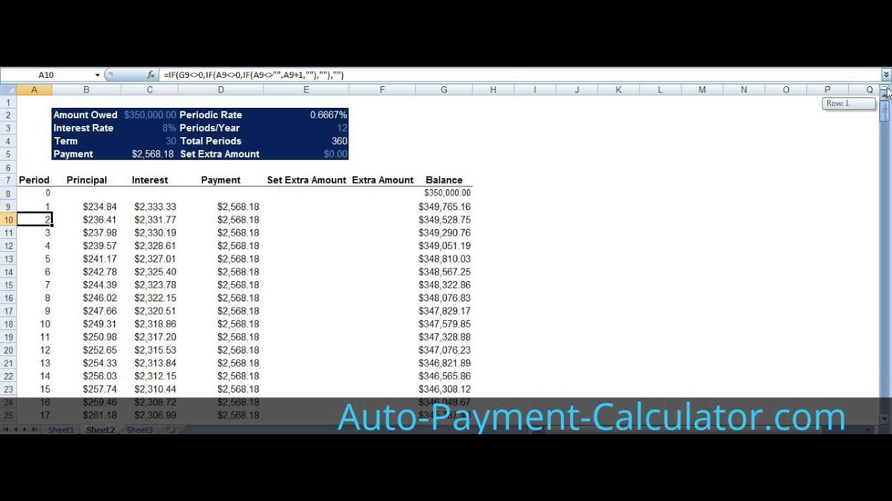 amortization schedule excel formula