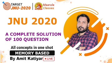 JNU PAPER 2020 TOTAL 100 QUESTION SOLUTIONS | ANSWER KEY CUTOFF