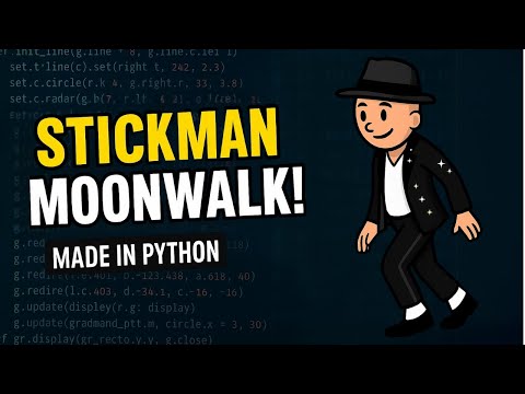 Stickman Moonwalk Animation – Michael Jackson Dance in Python! #StickmanAnimation #PythonProject