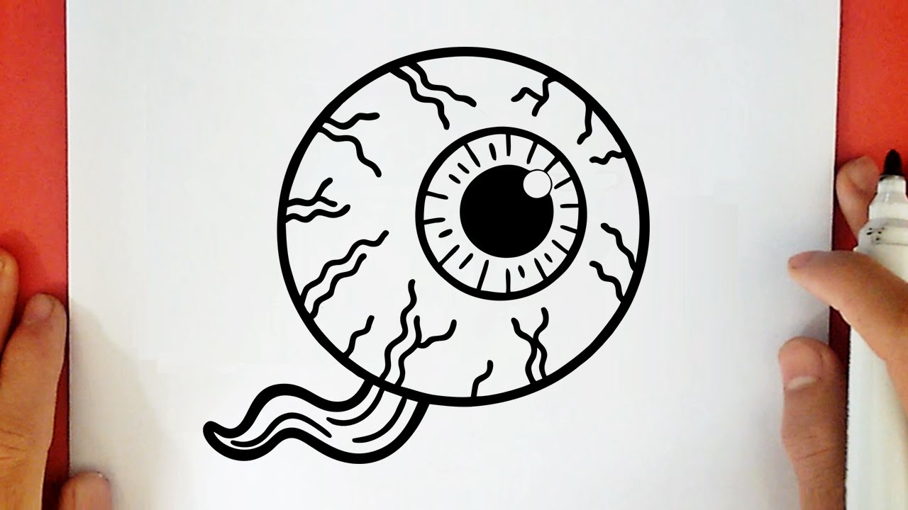COMO DESENHAR UM OLHO ASSUSTADOR PARA HALLOWEEN