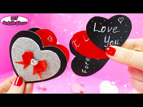 POSTCARD Romantic DIY Valentines Day Crafts/ How to make a postcard/ BublikShow