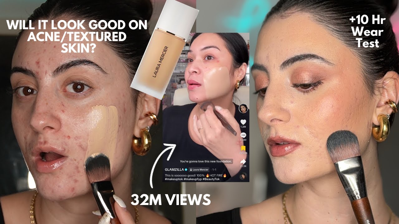 TESTING VIRAL LAURA MERCIER FOUNDATION ON ACNE/TEXTURED SKIN + 10 Hour