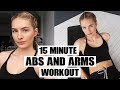 15 MIN TONED ARMS & FLAT ABS | No Equipment & Apartment Friendly Workout | Sanne Vloet