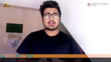 Watch the video of Rajdeep Mukherji, BTech - Mechatronics Engineering, sharing his experience of MUJ