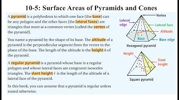 10 5 Surface Areas of Pyramids and Cones