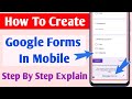 How to create google form in mobile/Google forms complete tutorial in hindi/google form kaise banaye