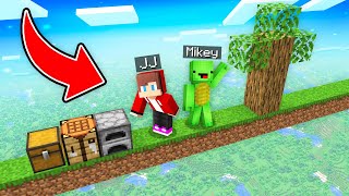 Mikey and JJ Survive On One Line in Minecraft (Maizen)