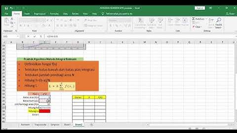Metode Integrasi Reimann menggunakan Ms Excel
