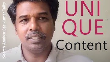 SEO Class 6.3: Unique Content. How to Write? Search Analyst Sasikumar Talks (Tamil) #SasikumarTalks