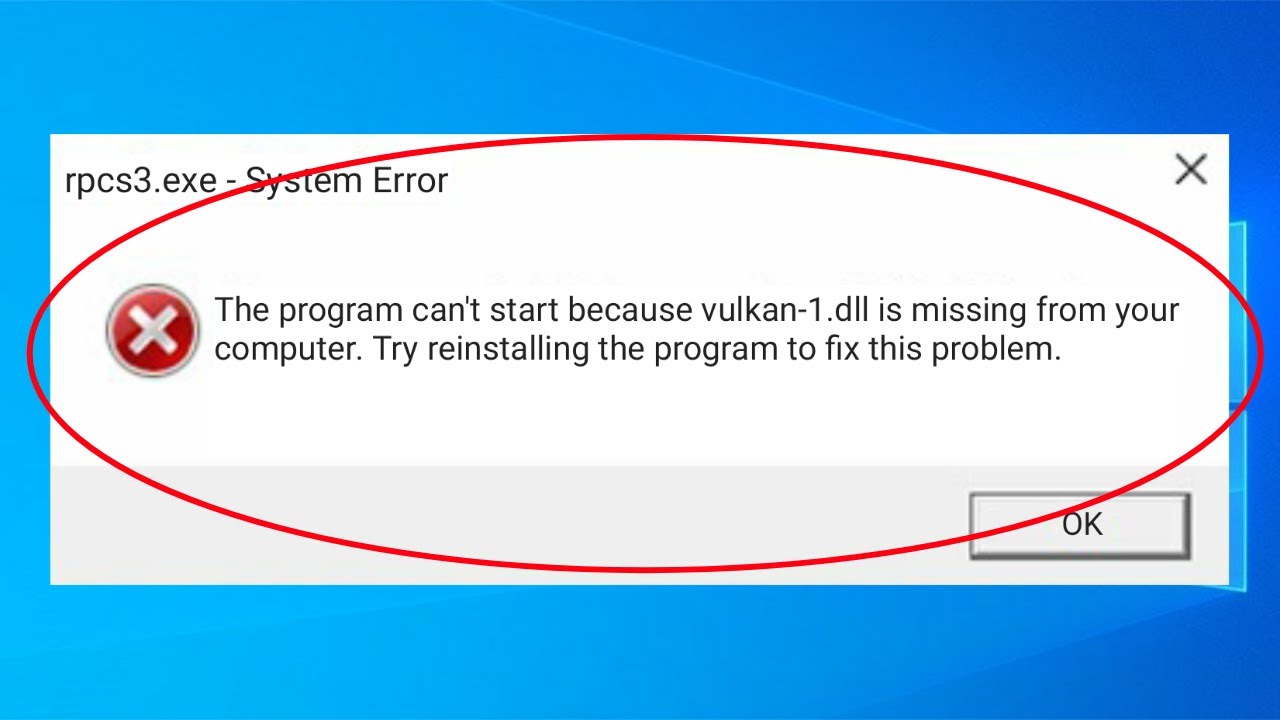How To Fix RPCS3 Vulkan-1.dll Missing Error - RPCS3 Vulkan Error - YouTube