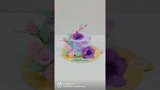 Floral Cake || Tie die Effect Cake || Fondant Flowers