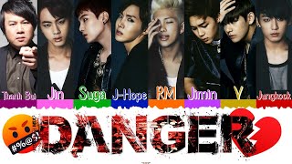 🤬💔 BTS (방탄소년단) Ft. Thanh Bui - Danger (Mo-Blue-Mix) [Color Coded Lyrics Han|Rom|Esp] 💔🤬