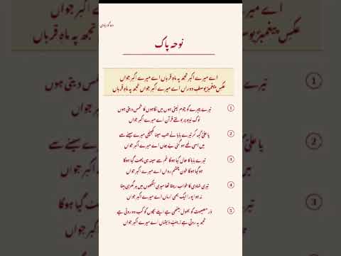 Noha Lyrics Ay mere akbar jawa💔😭😭#viralshorts