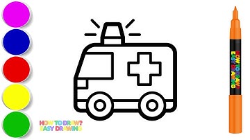 Easy Drawing for Kids: Learn How to Draw an Ambulance | Fun & Simple Art Tutorial #art #drawing