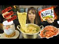 😎 STORYTIME MUKABNG • VEGAN KIMCHI RAMEN • (giving birth part 2)