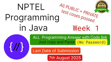 NPTEL Programming in Java week 1 all 5 programming assignment answer with code link