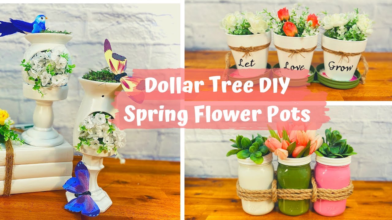 Dollar Tree DIY Spring Flower Decor DIY Farmhouse Decor Dollar