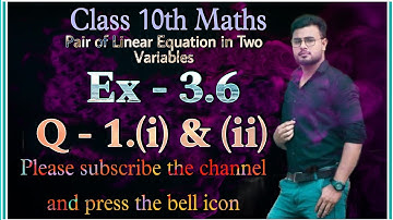 class 10 maths exercise 3.6 question 1 1st and 2nd sum || Ex-3.6 || Q-1(i) & (ii)