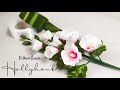 How to make easy ribbon flower / DIY ribbon flower hollyhock / bunga pita satin yang mudah