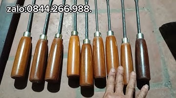 Bộ đục 9 cây dài làm thân gốc cây cảnh bonsai thép lưỡi cưa xẻ đá chất lượng.