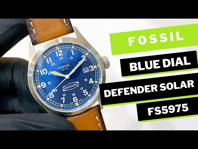 Fossil Defender Solar Powered Leather Strap Brown FS5975 - YouTube