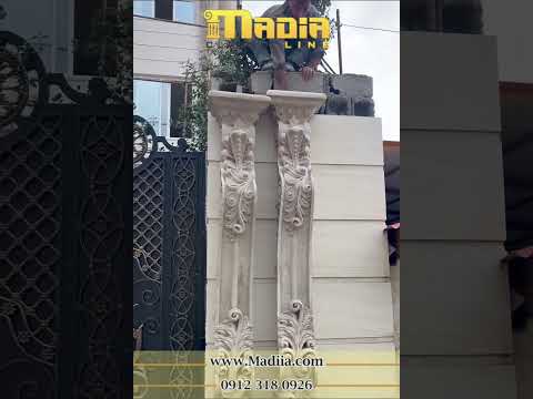ساخت نمای ورودی سر درب ستون رومی فایبرگلاس