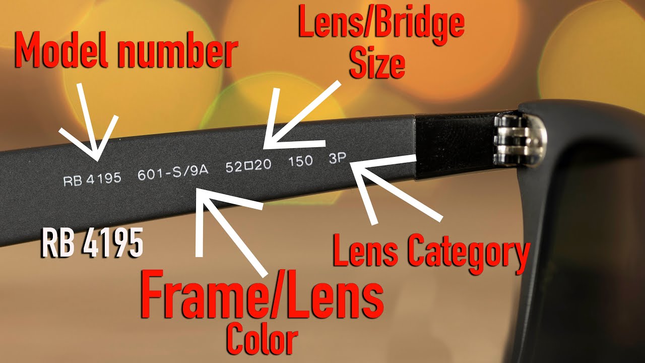 What do the numbers on the arm of Sunglasses Mean (Explained) - YouTube