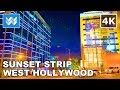 Walking tour of Sunset Strip in West Hollywood, California USA 🎧 【4K】