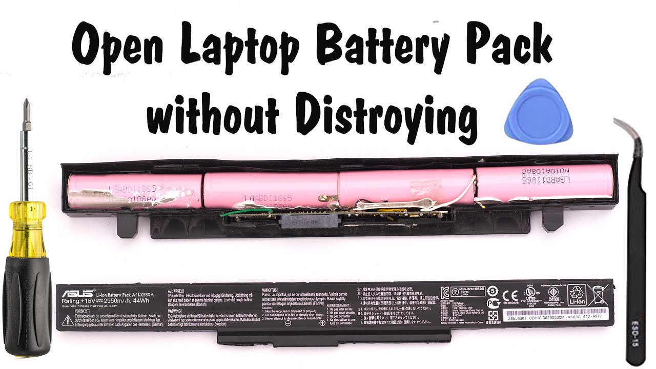 How to open old laptop battery without destroying it  Disassembly ASUS laptop battery pack 