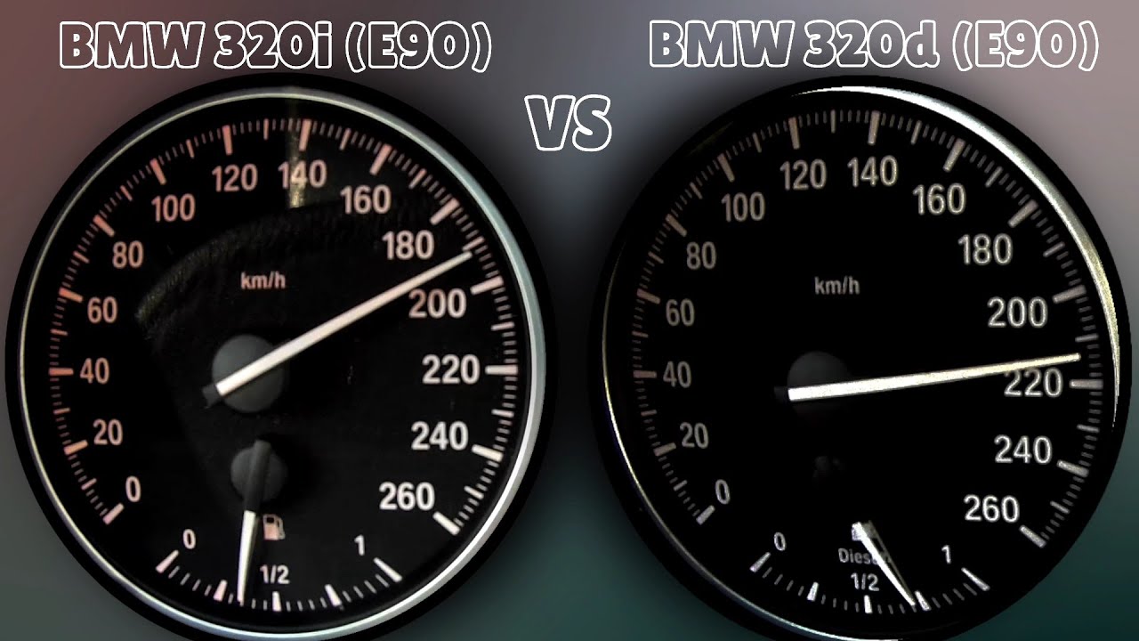 BMW 320i E90 vs BMW 320d E90 | Acceleration Test