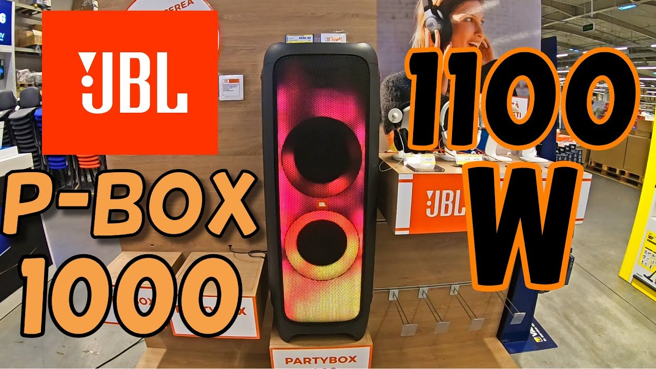 JBL PARTYBOX 1000 INTENSE PLAY WITH BASS BOOST 1 ON & FIRE