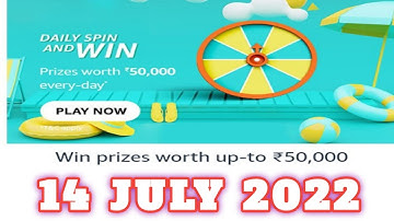 Amazon Daily Spin and Win Quiz Answers Today|14July 2022 | Daily Quiz Time