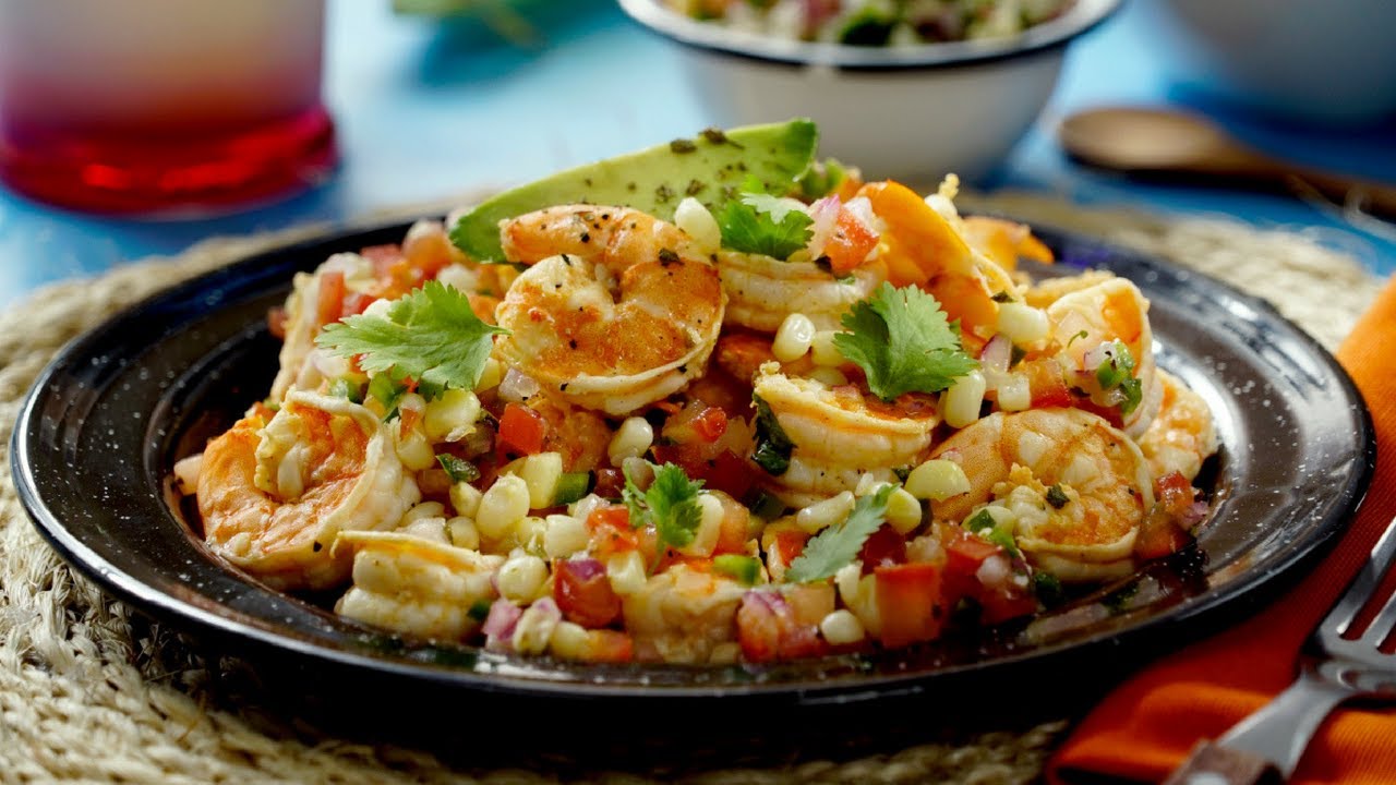 Camarones con Pico de Gallo - YouTube