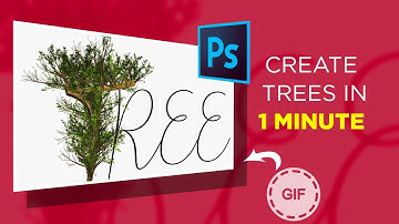 How to make Realistic Trees in Photoshop | 1 minute effect with Text Animation tutorial