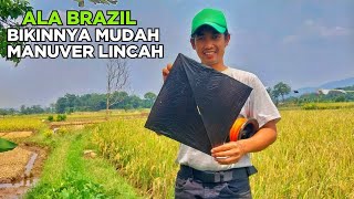 Layang-layang gaya Brasil, membuatnya mudah untuk bermanuver sehingga mudah untuk diterbangkan