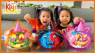 diy painting halloween pumpkins with emma and kate