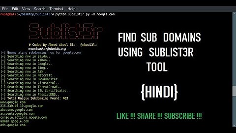 Finding subdomains using sublister | subdomain finder | Sub domain lister | sublist3r | {hindi}