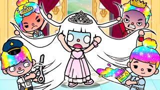 Albino Princess Was Born In Rainbow Hair Kingdom ‍ Sad Story | Toca Life World | Toca Boca