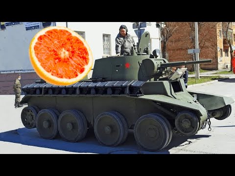 A Russian Tank Made of Grapefruits #shorts