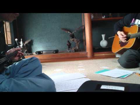 海の声(cover)ギター＆三線練習、54歳同級生でやってみた❗