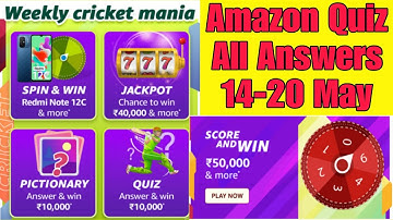 Amazon T20 Cricket Mania Weekly Quiz Answers Today | Amazon Quiz Today | Technical Sachin