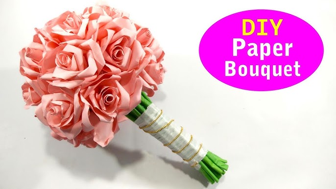 DIY Paper Flower BOUQUET/ Birthday gift ideas/Single Flower