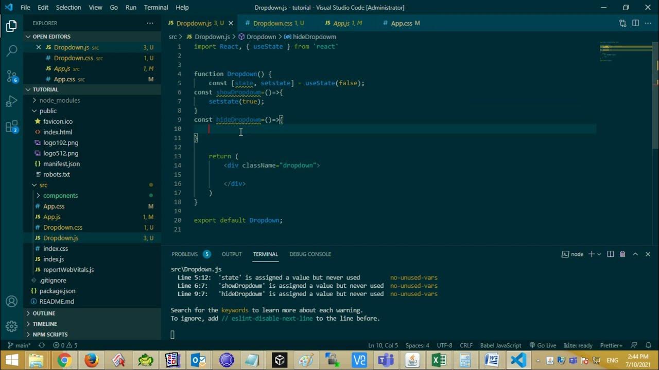 Basic dropdown list menu In React Js || Dropdown in React by # ...