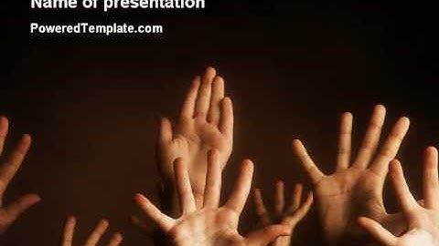 Hands Up PowerPoint Template by PoweredTemplate.com