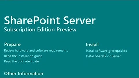 SharePoint server subscription Edition - What