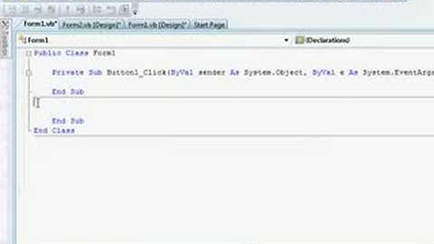 Visual Basic 2008 Tutorial 1: Editing Forms