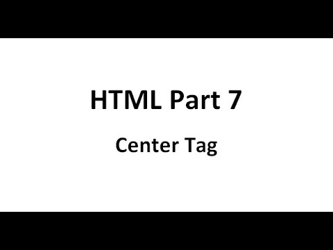 HTML Center Tag - YouTube
